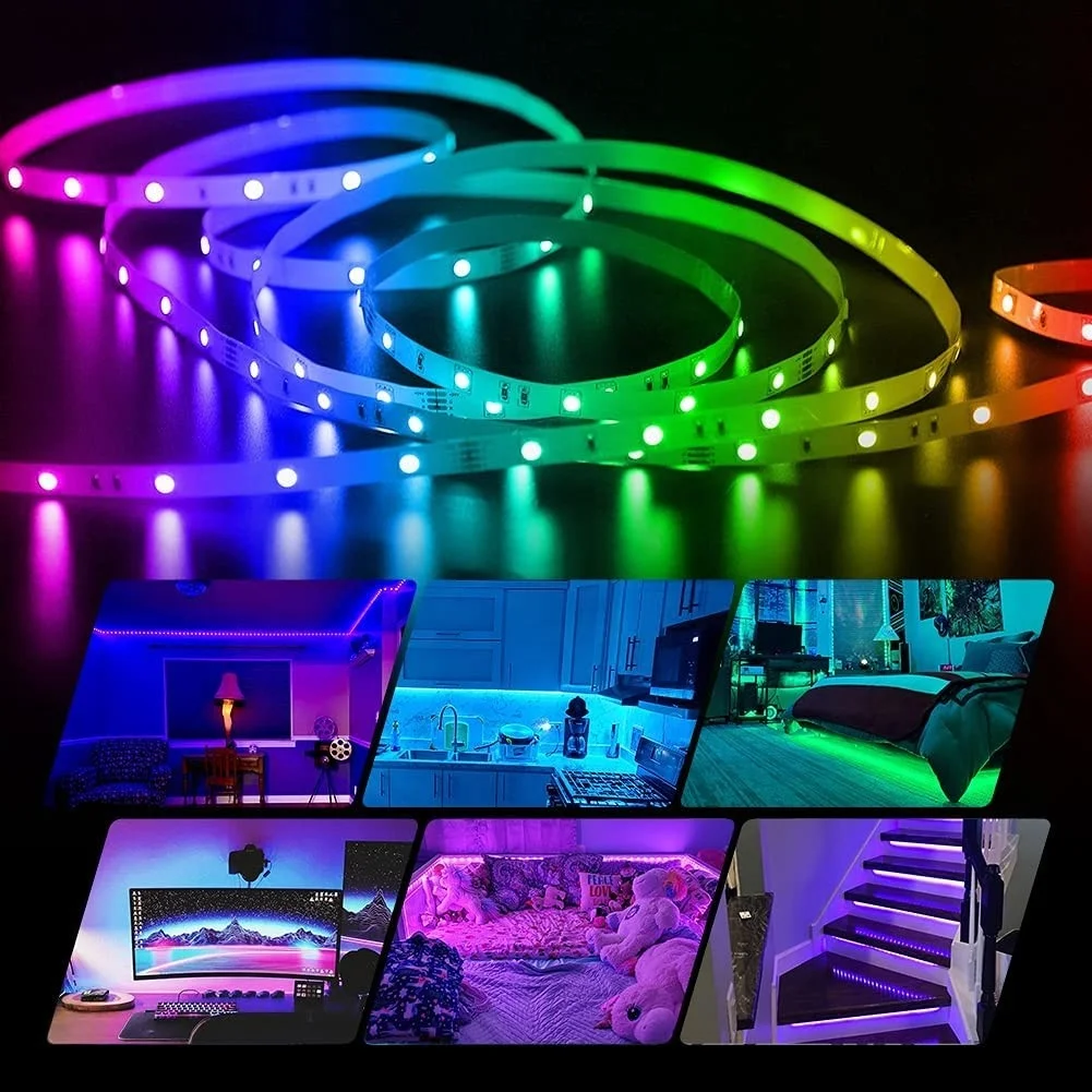 LED Strip Light RGB 5050 SMD 2835 Flexible Waterproof Ribbon DIY Led Light Strip RGB Tape Diode Bluetooth Wifi Controller Power - Image 5