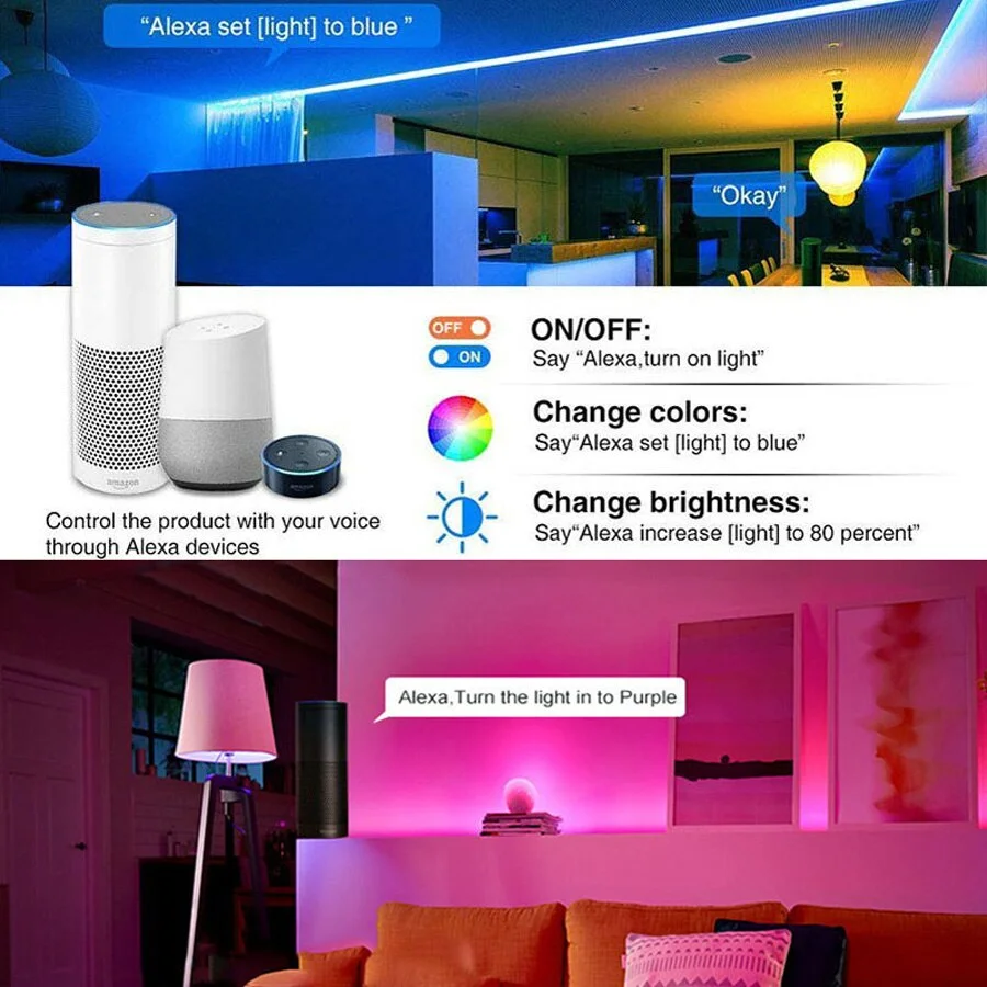 LED Strip Light RGB 5050 SMD 2835 Flexible Waterproof Ribbon DIY Led Light Strip RGB Tape Diode Bluetooth Wifi Controller Power - Image 4