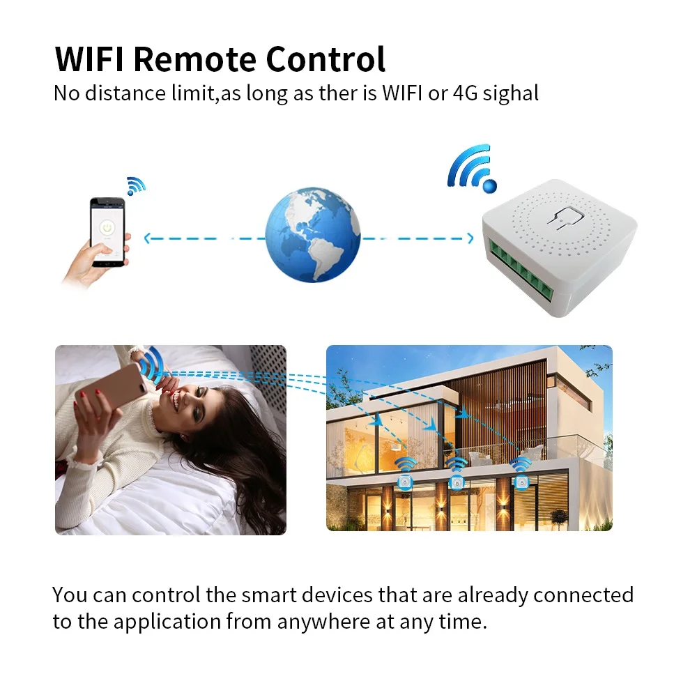 16A Tuya Mini DIY Smart Switch Wi-Fi APP remote bidirectional control support Alexa Google home 2-Way WiFI Mini Smart Switch - Image 5