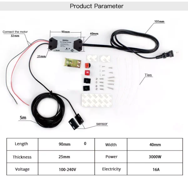 WiFi Switch Smart Garage Door Opener Controller Work With Alexa Echo Google Home SmartLife/Tuya APP Control No Hub Require - Image 8