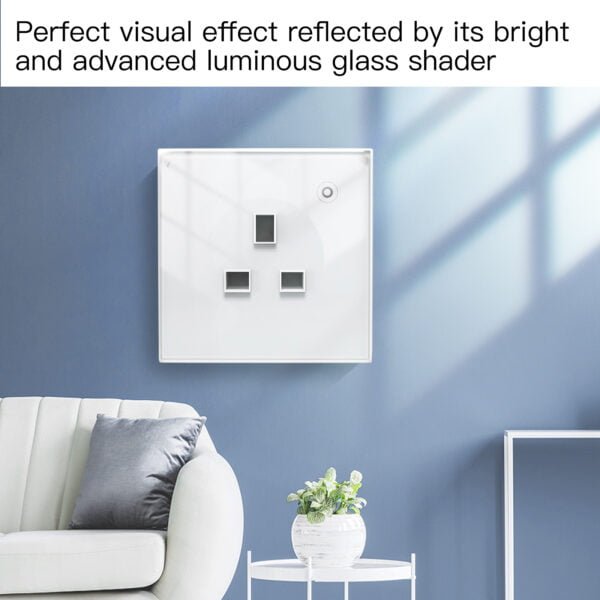 Wifi Wall Socket UK Standard Crystal Glass Panel Smart Socket Outlets Work With Tuya Google Home Alexa Timer APP