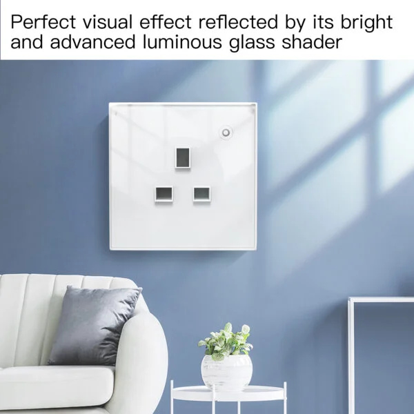Wifi Wall Socket UK Standard Crystal Glass Panel Smart Socket Outlets Work With Tuya Google Home Alexa Timer APP - Image 6