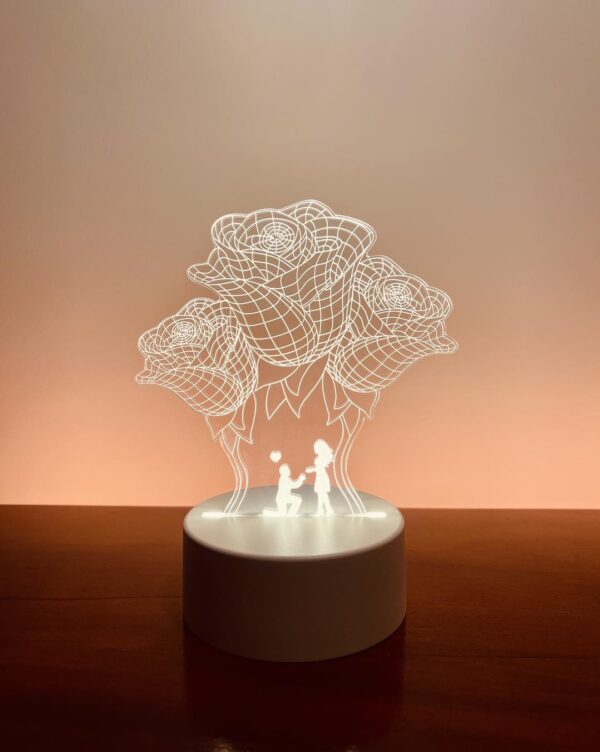Romantic Love 3D Acrylic Led Lamp for Home Children's Night Light Table Lamp Birthday Party Decor Valentine's Day Bedside Lamp - Image 2