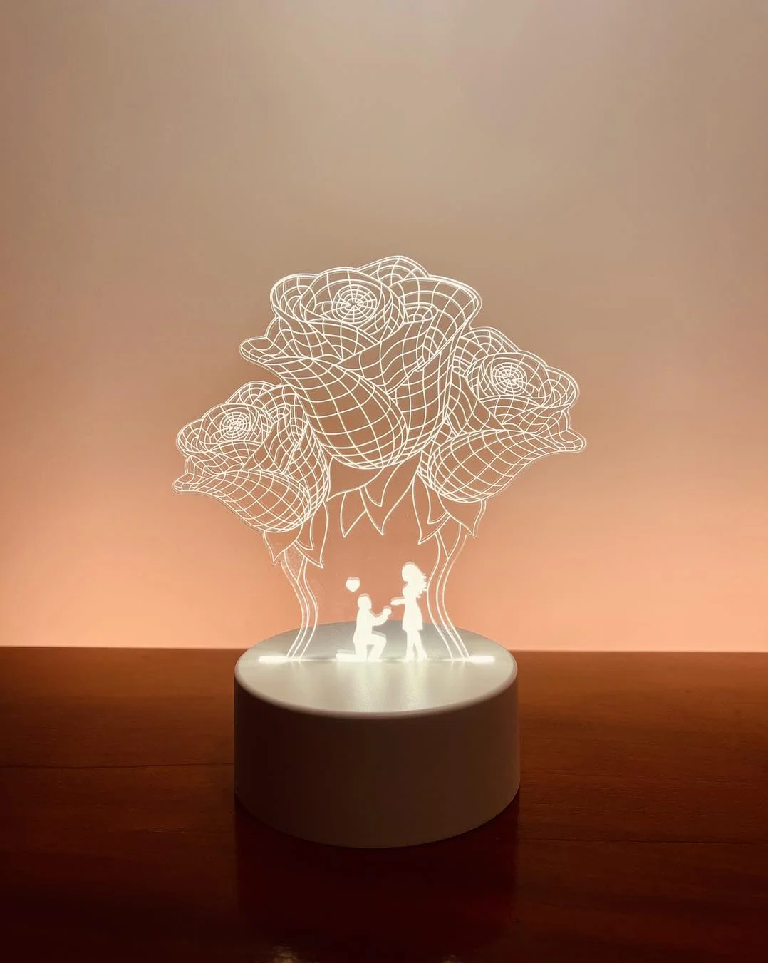 Romantic Love 3D Acrylic Led Lamp for Home Children's Night Light Table Lamp Birthday Party Decor Valentine's Day Bedside Lamp - Image 2