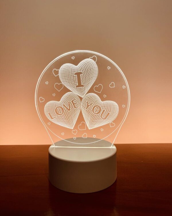Romantic Love 3D Acrylic Led Lamp for Home Children's Night Light Table Lamp Birthday Party Decor Valentine's Day Bedside Lamp - Image 3