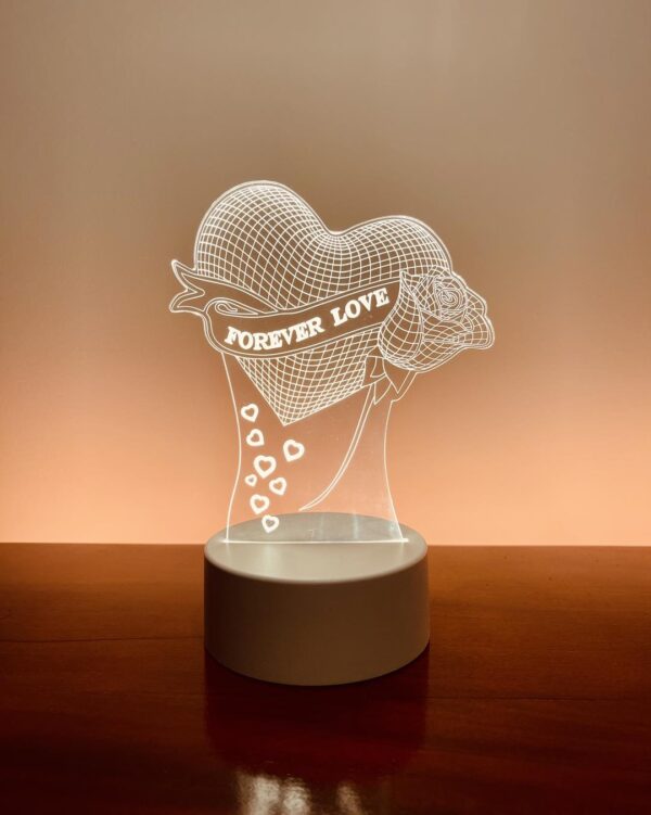 Romantic Love 3D Acrylic Led Lamp for Home Children's Night Light Table Lamp Birthday Party Decor Valentine's Day Bedside Lamp - Image 4
