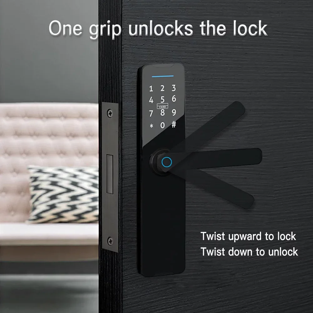 Tuya WIFI Electronic Lock Smart Door Lock Keyless Unlock with Password Biometric Fingerprint Lock Tuya APP Remote Unlock - Image 4