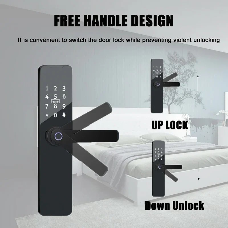 Tuya WIFI Electronic Lock Smart Door Lock Keyless Unlock with Password Biometric Fingerprint Lock Tuya APP Remote Unlock - Image 8