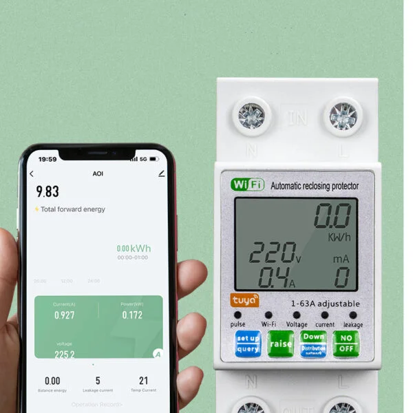 Smart life Display Adjustable Over Voltage Current and Under Voltage Protective Device Protector Relay 63A tuya app - Image 3
