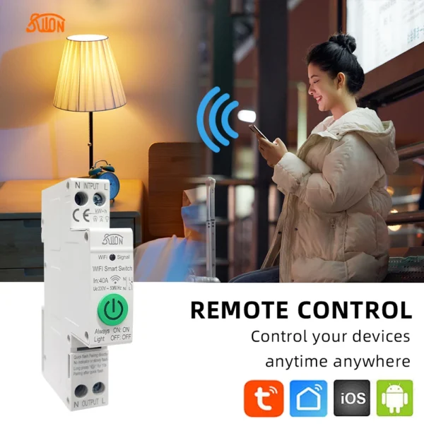 Smart Life 40A Energy Meter Kwh Metering Monitoring Circuit Breaker Timer Relay MCB - Image 3