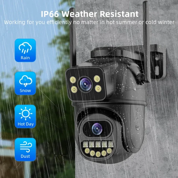 4K 6MP HD WIFI PTZ Camera Outdoor 3MP Dual Lens AI Auto Tracking IP Camera CCTV - Image 3