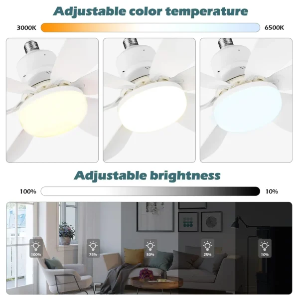 Modern ceiling led light fan 42CM 30W silent with remote control ceiling fan lamp for room office study kitchen - Image 3