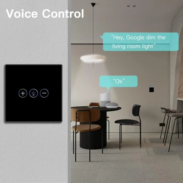 Tuya WiFi Smart Dimmer Switch Light Wireless Touch Dimming Wall Control LED Remote ON/Off EU 220V Work with Alexa Google Home - Image 4