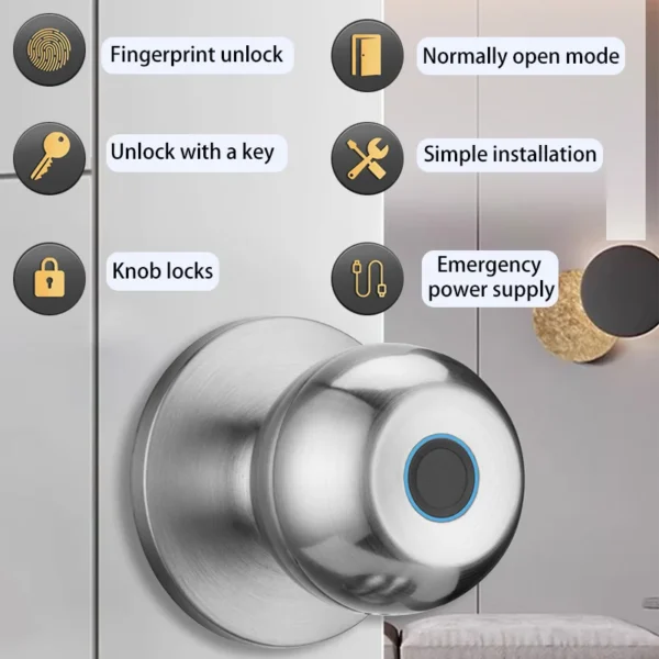 Tuya Biometric Fingerprint Smart Door Lock Electronic Lock Keyless Security Door Entry Home House Apartment - Image 3