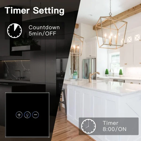 Tuya WiFi Smart Dimmer Switch Light Wireless Touch Dimming Wall Control LED Remote ON/Off EU 220V Work with Alexa Google Home - Image 5