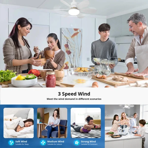 Modern ceiling led light fan 42CM 30W silent with remote control ceiling fan lamp for room office study kitchen - Image 4
