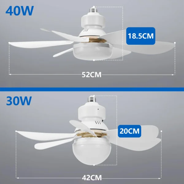 Modern ceiling led light fan 42CM 30W silent with remote control ceiling fan lamp for room office study kitchen - Image 6