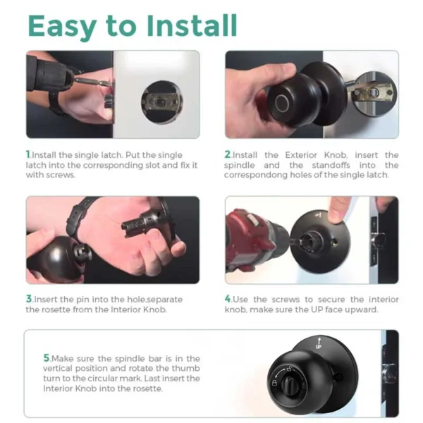 Tuya Biometric Fingerprint Smart Door Lock Electronic Lock Keyless Security Door Entry Home House Apartment - Image 6