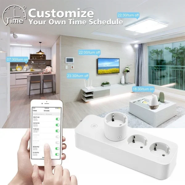 Smart socket WiFi Power Strip Multi Plug With 4 Plug 4USB Port Compatible With alexa google home Smart home Tuya Smart smartlife - Image 2