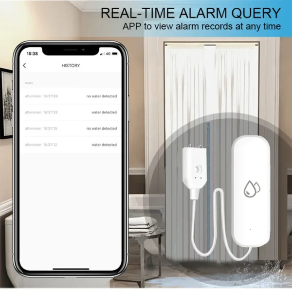 Tuya Smart WIFI Zigbee Water Leakage Sensor Alarm Water Detector Flood Leakage Sensor APP Remote Control Security Alarm System - Image 6