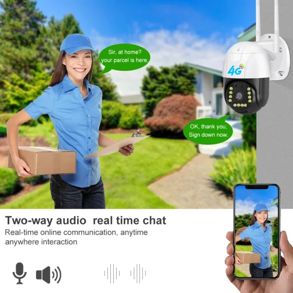 4G 1080P PTZ Rotation CCTV Camera V380 Pro Outdoor Surveillance Waterproof Home Security Auto Tracking TF Card Cloud Storage - Image 3