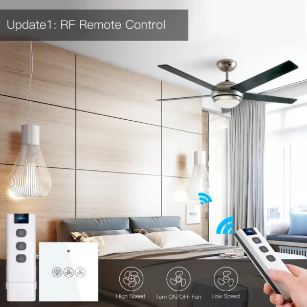WiFi RF433 Smart Ceiling Fan Switch Smart Life/Tuya App Works with Alexa and Google - Image 2