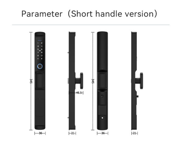 Waterproof Smart Fingerprint Password Card Door TTLock Wifi Lock Aluminum Alloy for Outdoor Pull Push Sliding Door - Image 5