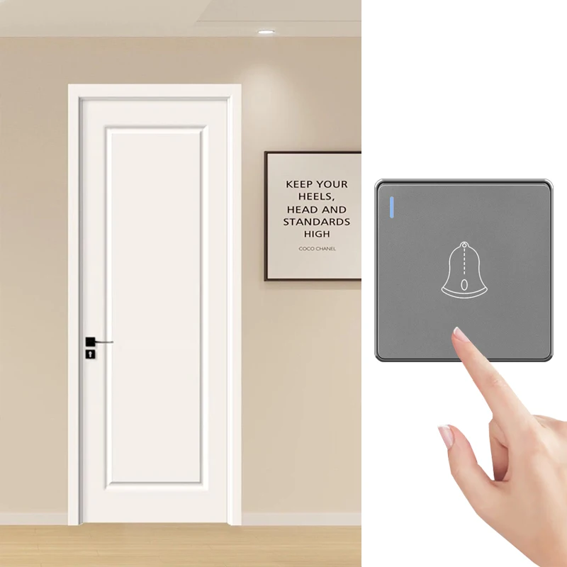 Wall Doorbell Switch Reset Push Button Wire drawing Panel,EU/UK/US/Standard Home hotel doorbell Automatic reset button switch - Image 7