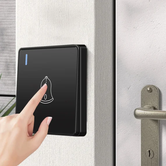 Wall Doorbell Switch Reset Push Button Wire drawing Panel,EU/UK/US/Standard Home hotel doorbell Automatic reset button switch