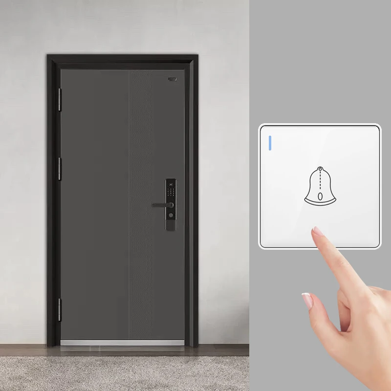 Wall Doorbell Switch Reset Push Button Wire drawing Panel,EU/UK/US/Standard Home hotel doorbell Automatic reset button switch - Image 8