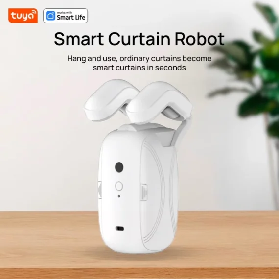1 PCS Tuya Smart Wi-Fi Curtain Robot (with gateway), Roman Rod Track, APP Remote Control, Voice Control, Single Opening with Solar Charging